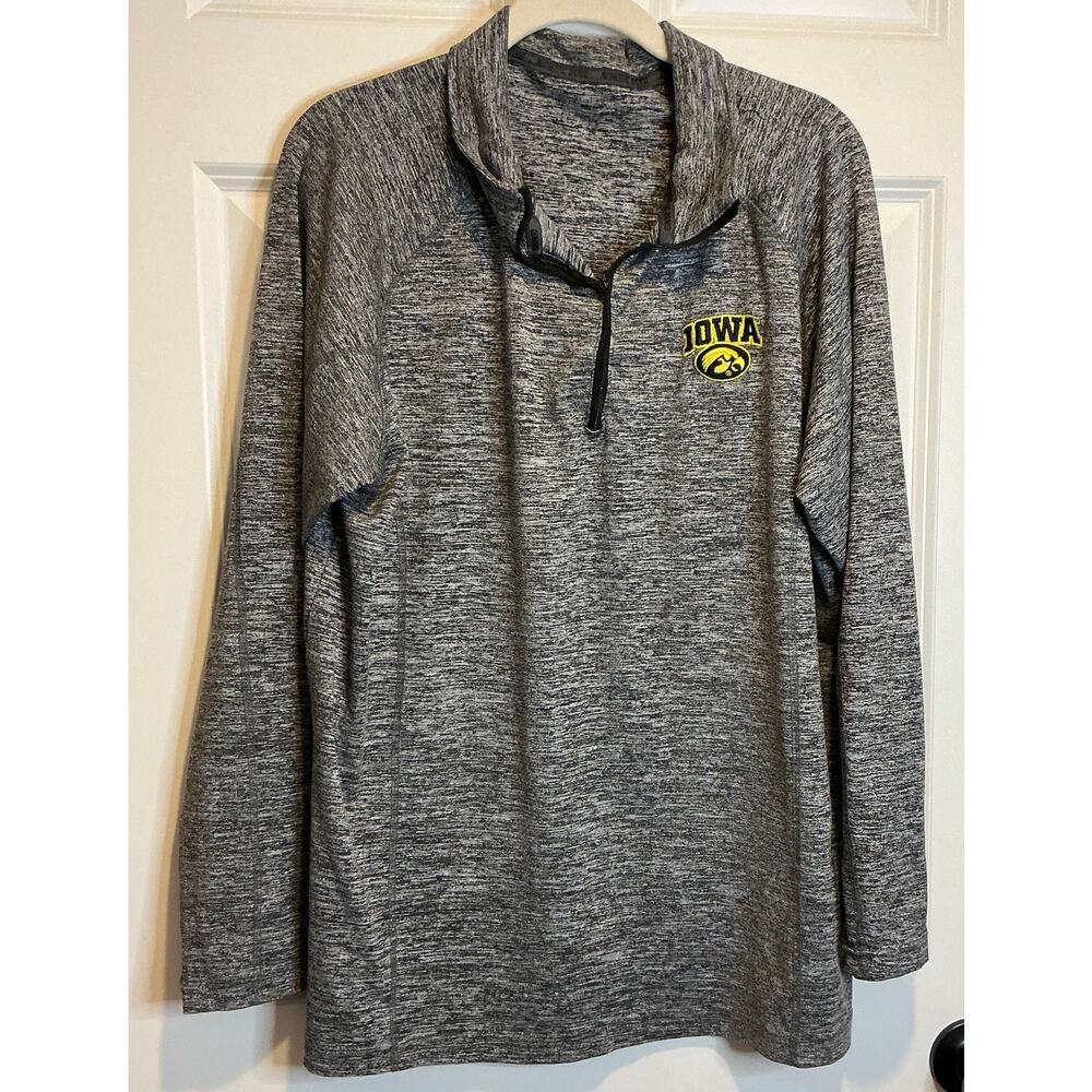 Authentic Brand Iowa Hawkeyes Quarter-Zip Pullover Hoodie - Men’s Size XL